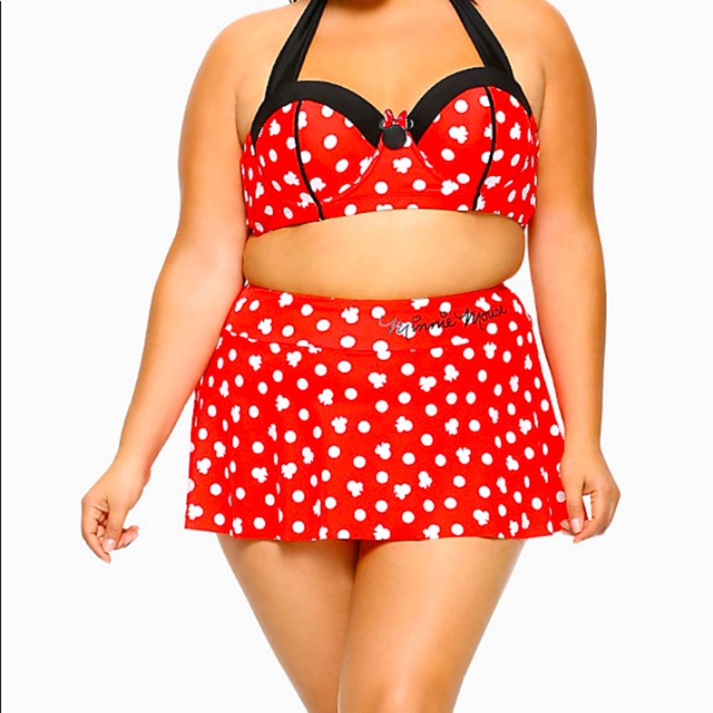 Plus size 3 hot topic Minnie Mouse skirted bikini